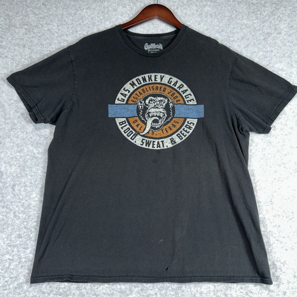 Gas Monkey Garage Mens Blood, Sweat, & Beers Black T-Shirt Large